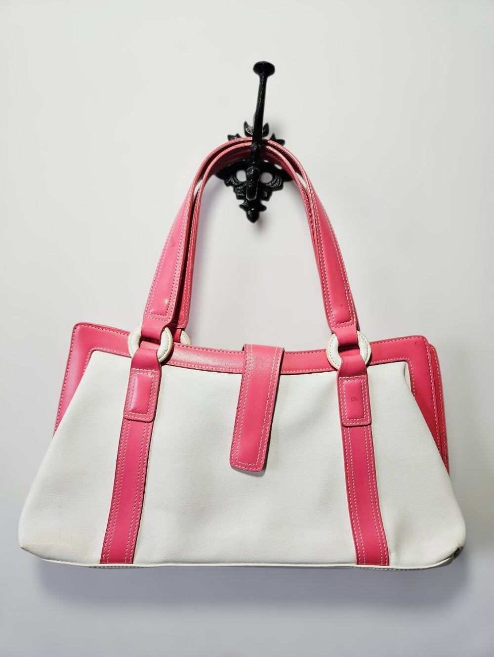 Vintage 2000's Y2K Cornell Shoulder Bag Pink White Purse